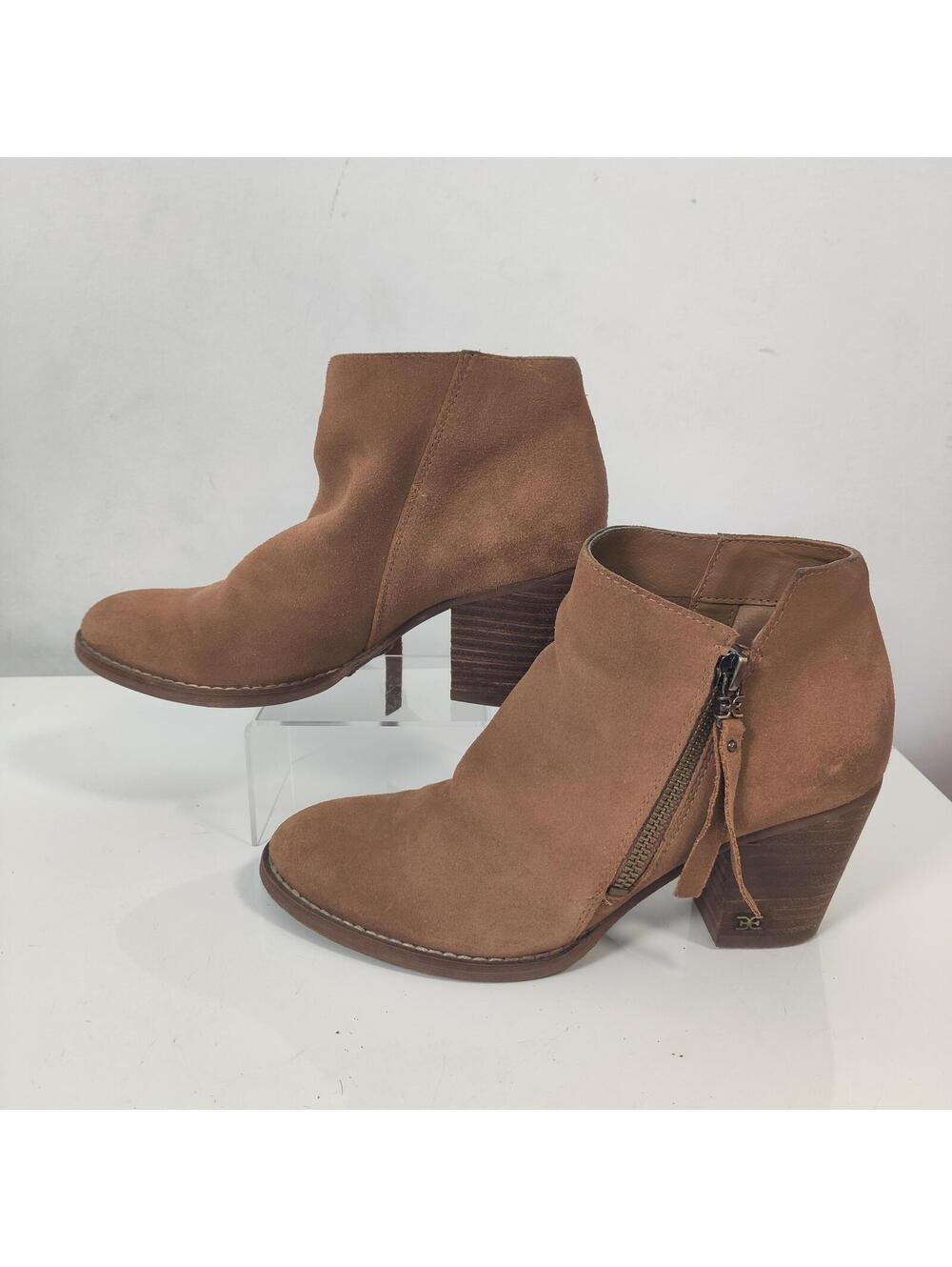 Sam Edelman Camel Suede Booties Western Cowboy Fall Size 6